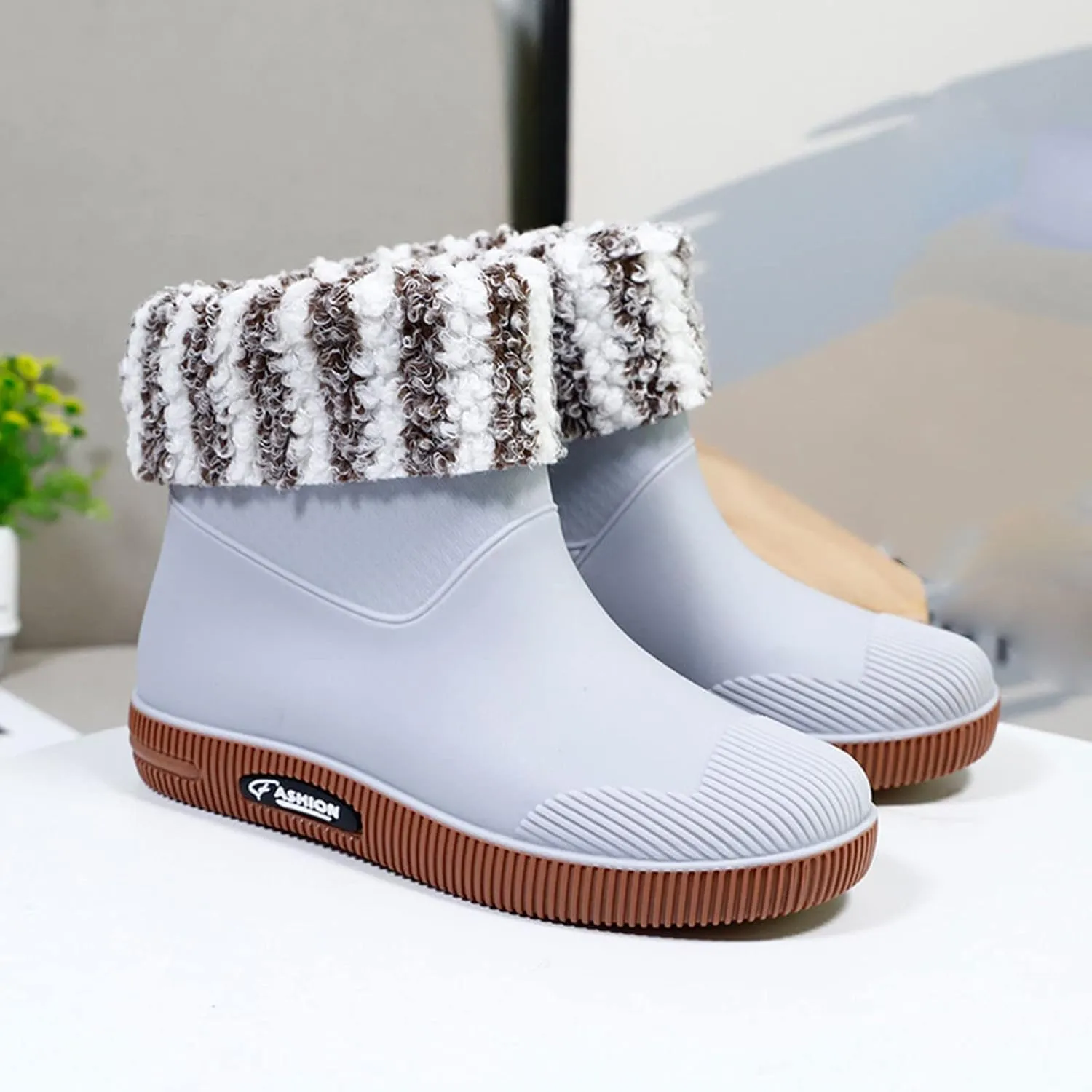 Womens Rain Boots Mid Calf Warm Lined Mens Grounded Footwear Fall Booties 2024 Orthopedic Barefoot Shoes Women Rain Boots Black Waterproof Mid Calf Womens Hiking Boots