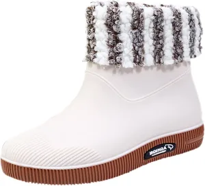 Womens Rain Boots Mid Calf Warm Lined Mens Grounded Footwear Fall Booties 2024 Orthopedic Barefoot Shoes Women Rain Boots Black Waterproof Mid Calf Womens Hiking Boots