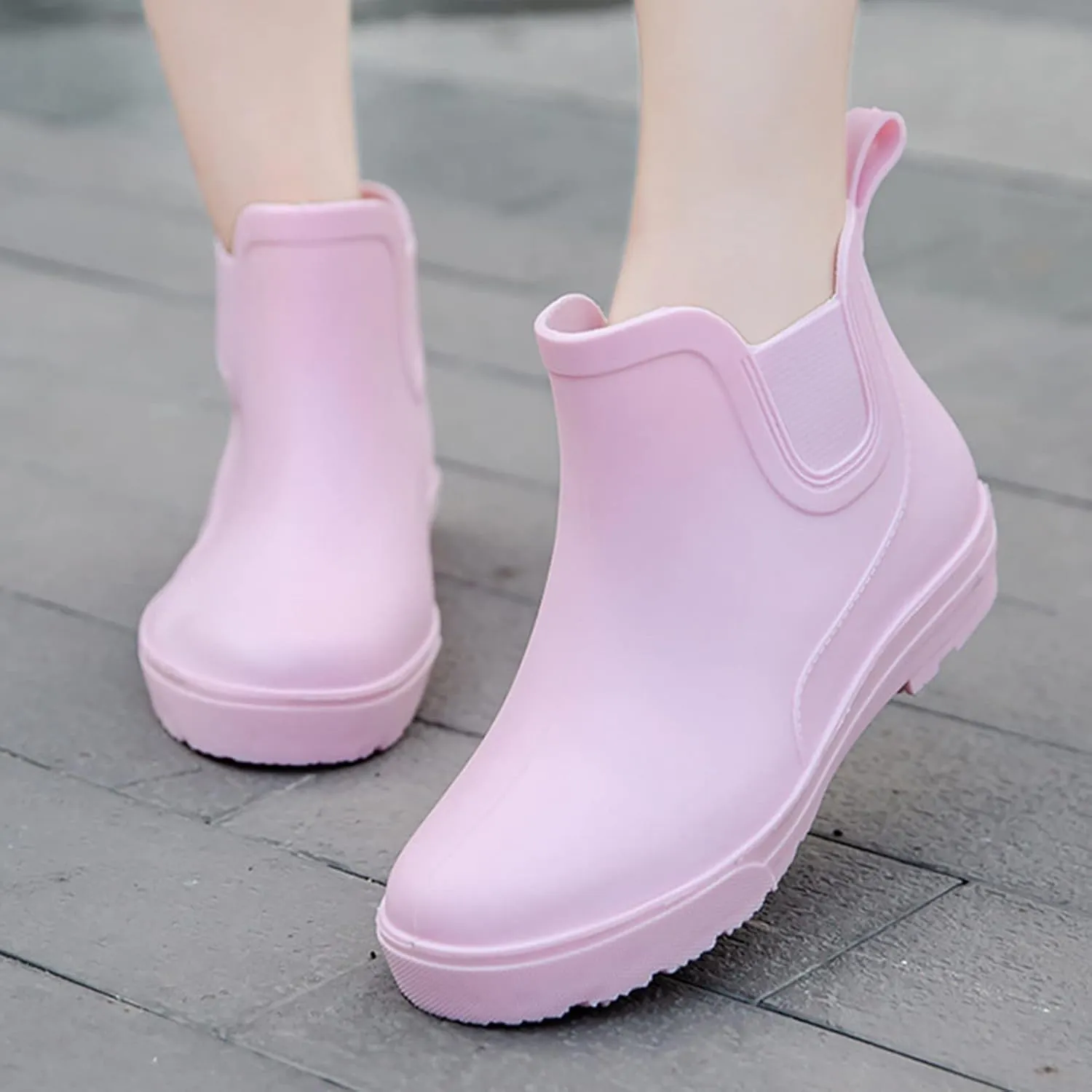 Womens Rain Boots Platform Mens Grounded Footwear Booties Black Slip On Barefoot Shoes Short Rain Boots for Women Waterproof Garden Shoes White Cowgirl Boots