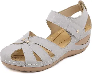 Womens Sandals Wedge Shoes:Bohemia Gladiator Outdoor Closed Toe Sandals Comfortable Ankle Strap Fashion Trendy Platform Sandal 2025
