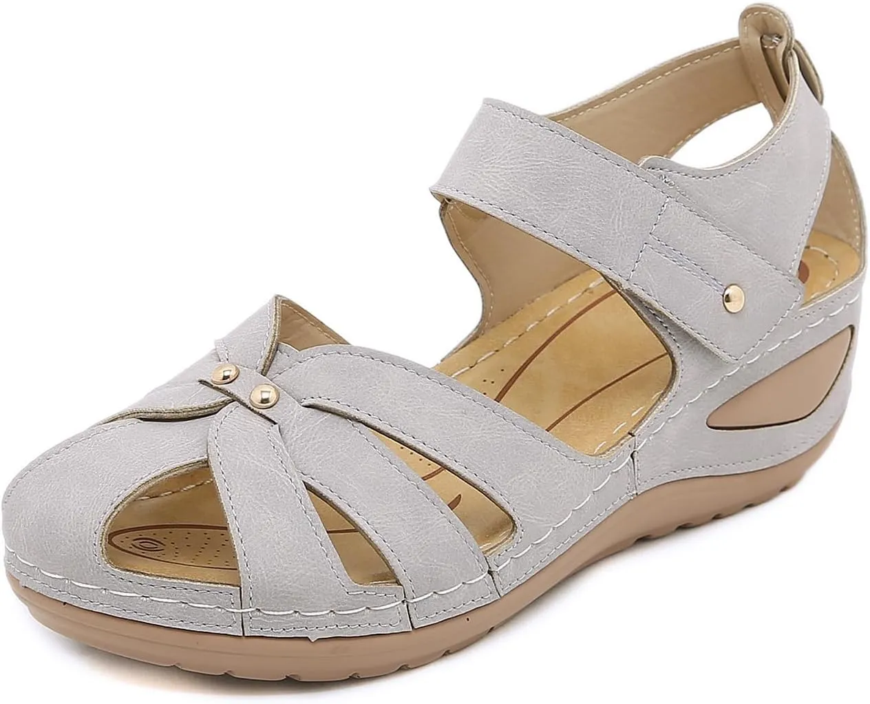 Womens Sandals Wedge Shoes:Bohemia Gladiator Outdoor Closed Toe Sandals Comfortable Ankle Strap Fashion Trendy Platform Sandal 2025