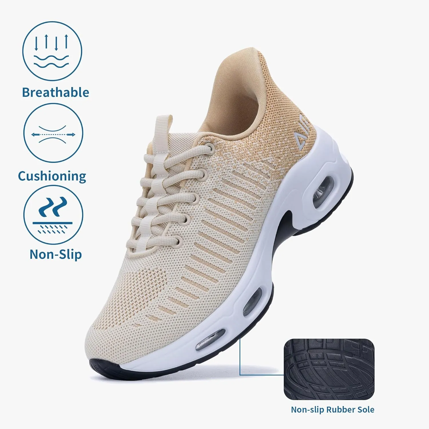 Women's Walking Shoes Slip On Sneakers, Easy Put On Air Tennis Shoes for Ladies