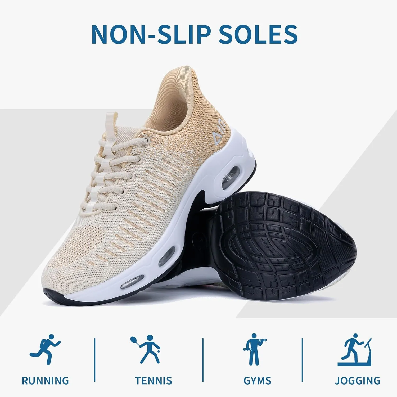 Women's Walking Shoes Slip On Sneakers, Easy Put On Air Tennis Shoes for Ladies