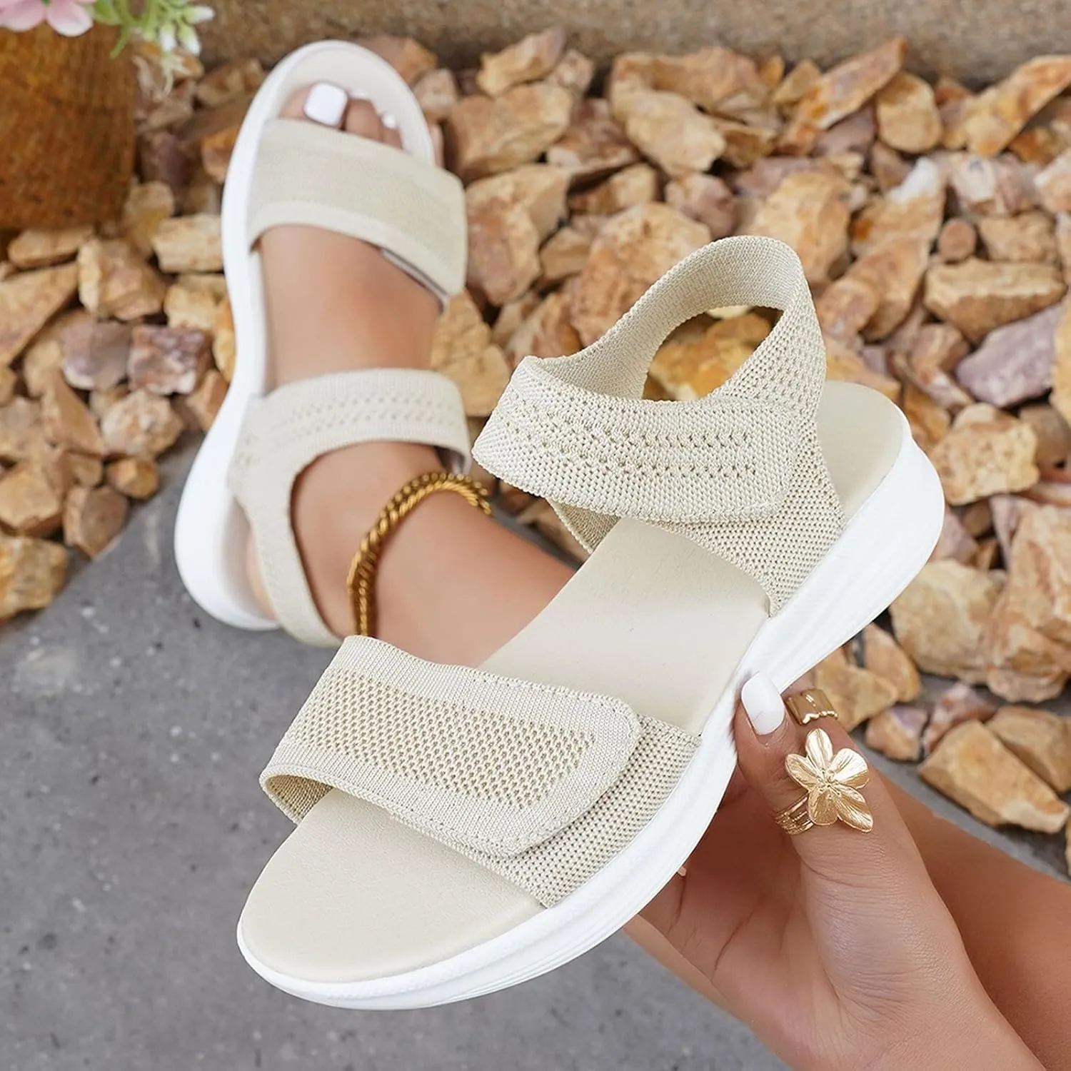 Women's Walking Sports Athletic Sandals Comfortable Casual Hiking Lightweight Athletic Sandals for Women Size 5