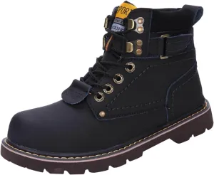Work Boots for Men Composite Hiking Sneakers Warm Fur Lined Women's Safety Toe Shoes Business Casual Waterproof Outdoor Shoes Leather Comfortable Hike Grounded Footwear