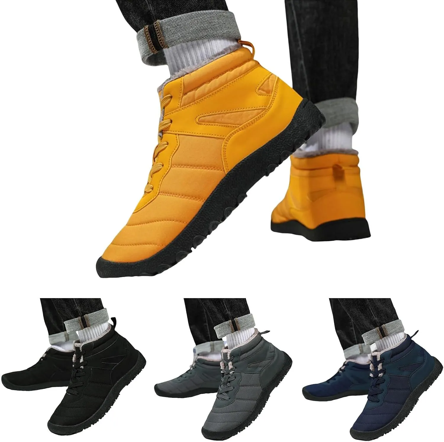 Work Boots for Men Soft Toe Hiking Sneakers Women's Slip On Warm Women's Working Shoes Insulated Non Slip Shoes Food Service Waterproof Hike Grounded Footwear