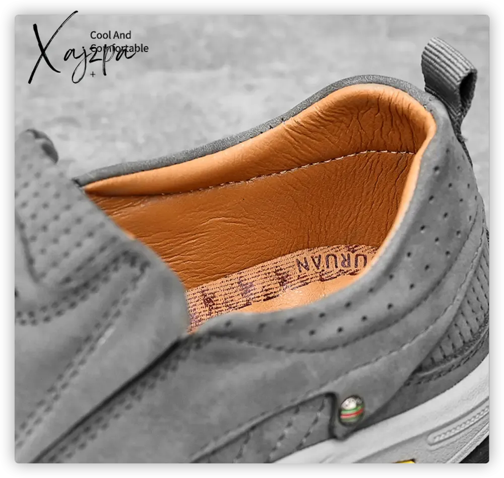 Xajzpa Hiking Patent Model Four Seasons Head Leather Frosted Casual Shoes Men's Walking Shoes Winter Boots Men's Hiking