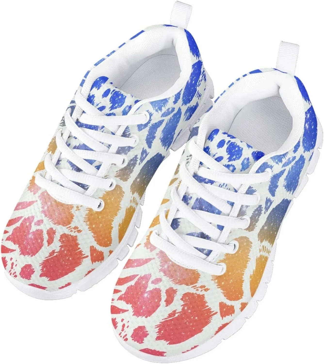 Yzaoxia Girls Tennis Shoes Kid Walking Shoes Outdoor Athletic Running Shoes Light Weight Breathable Supportive Lace-up Shoes Size 11-5